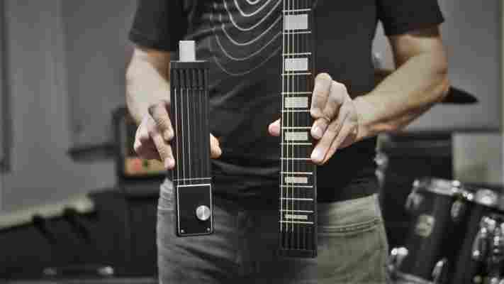 Jammy’s electric guitar splits up for travel and never needs tuning